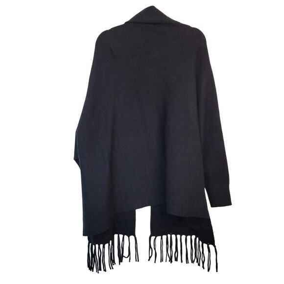 Love Token Poncho Cardigan Sweater Womens Size Medium Large Black Minimalist NEW - Picture 4 of 14